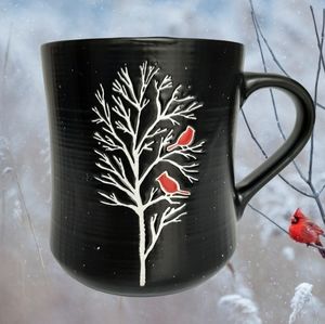 ***Peppermint and Pine Decorative Winter Cardinal Coffee Mug